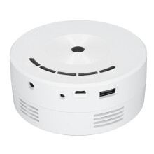 Mini projetor com proteção para os olhos, alto-falante embutido, projetor LED de bolso, projetor de filmes compatível com uso doméstico, branco.
