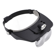 Lente di ingrandimento con fascia regolabile e LED da testa 1,2X-4,0X con 2 luci LED