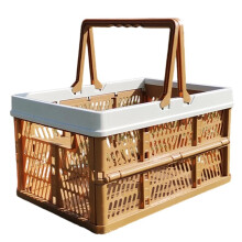 Cestino da Picnic Pieghevole In Stile Giapponese - Borsa da Viaggio Primaverile per La Spesa e La Verdura, Colore Marrone Caffè