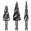 Four Spiral Flute Step Drill Bit Set, 3 Pcs HSS Step Drill Bits (1/8"-7/8") Unibit Step Drill Bit , 1/4" Shank Step Bits 1