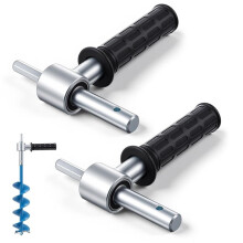 2 Pcs Ice Auger Drill Adapter with Handle and Bearings, 18mm/0.720" Output Shaft Diameter, for Ice Conversion Fishing