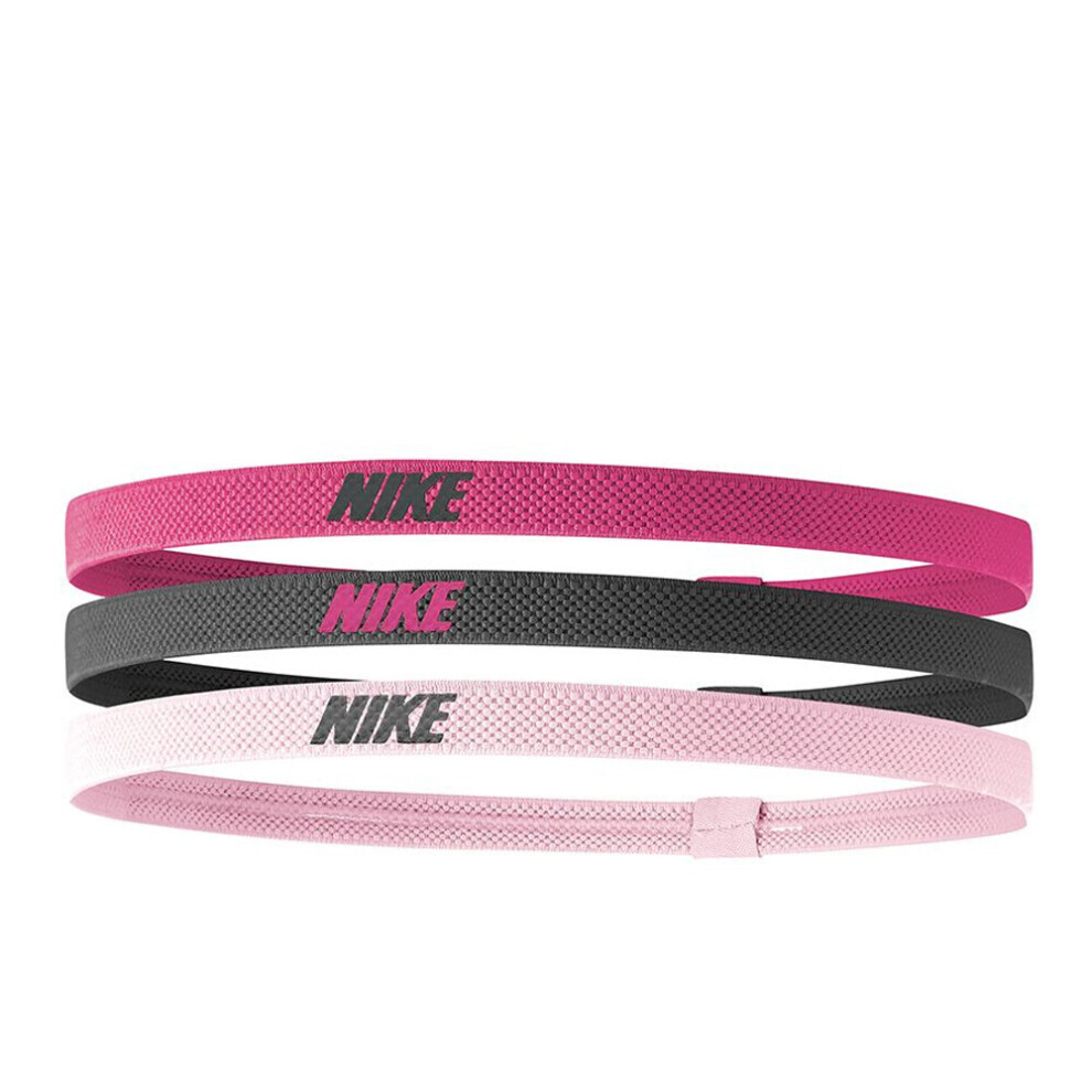 Nike (One Size, Pink/Grey) Mixed Width Headband (Pack Of 3)