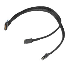 Silber MCIO 8i auf 2x SFF-8087 32 GT/s Kabel 50cm