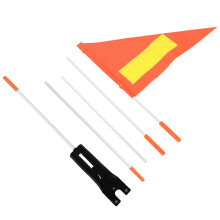2Pcs Multi-Use Orange Safety Flags with Pole for Bikes and Golf Carts