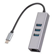 1000Mbps Ethernet Adapter Type-C to RJ45 4 In1 Hub 3  USB3.0 5Gbps OTG Splitter LAN Network Card for Laptops PC