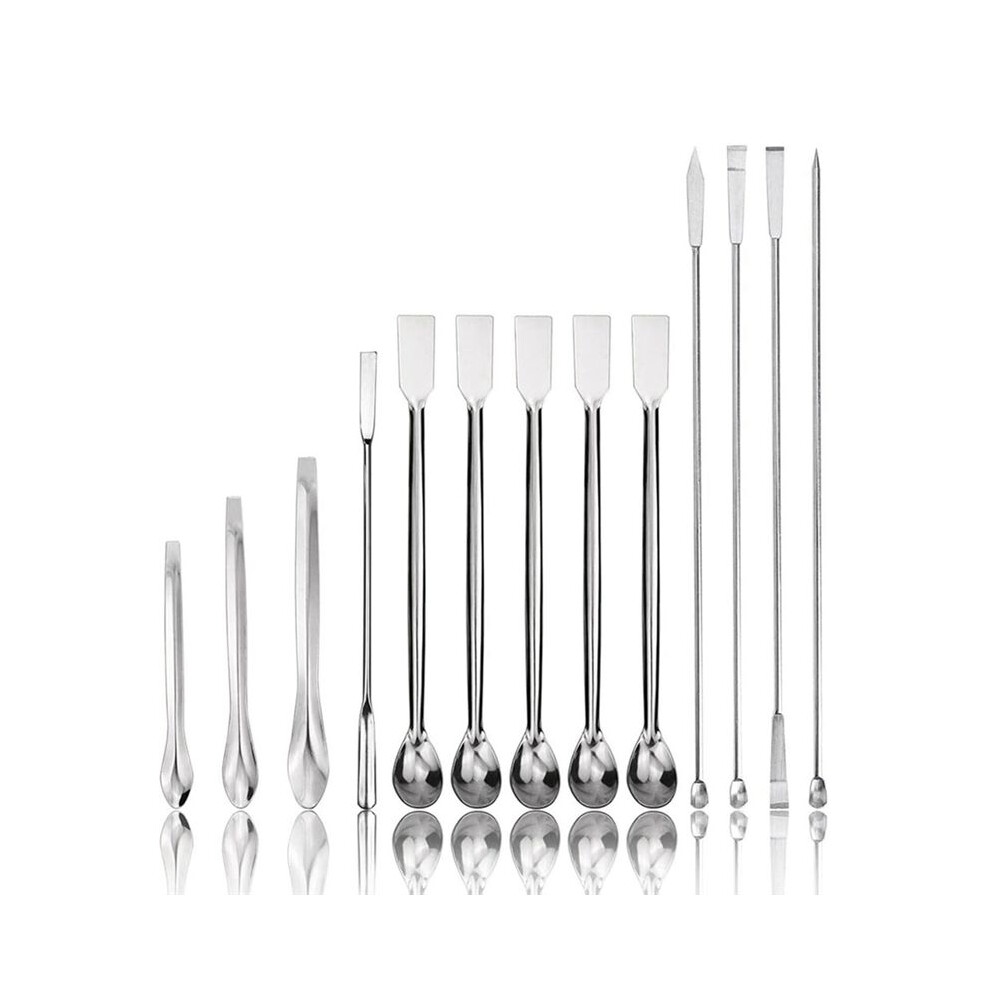 13Pcs Stainless Steel Lab Spatula Micro-Type Scoop Reagent Laboratory Mixing Spatula Long Sampling Spoon 6032703897490