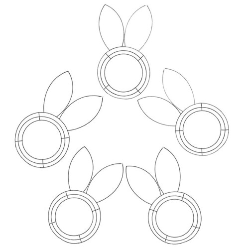 Metal Frame Linear Easter Flower Garden Tinsel Easter DIY  Holiday Hanging Ornaments 1