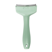 (Green, S) Pet Deshedding Comb for Cats & Dogs, Painless