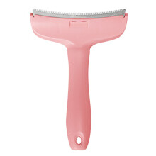 (Pink, L) Pet Deshedding Comb for Cats & Dogs, Painless Knot Remover
