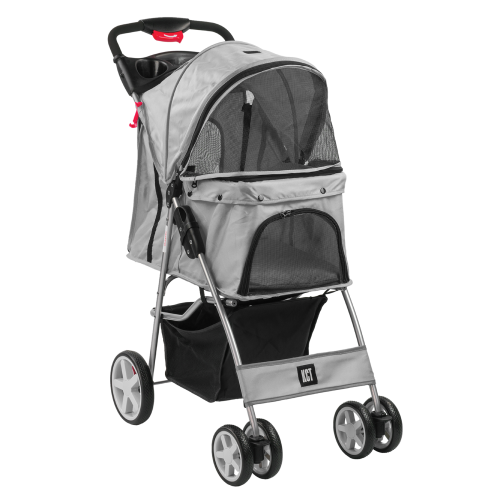 KCT (Grey Pet Stroller) KCT Hooded Pet Strollers for Small to Medium Sized Pets