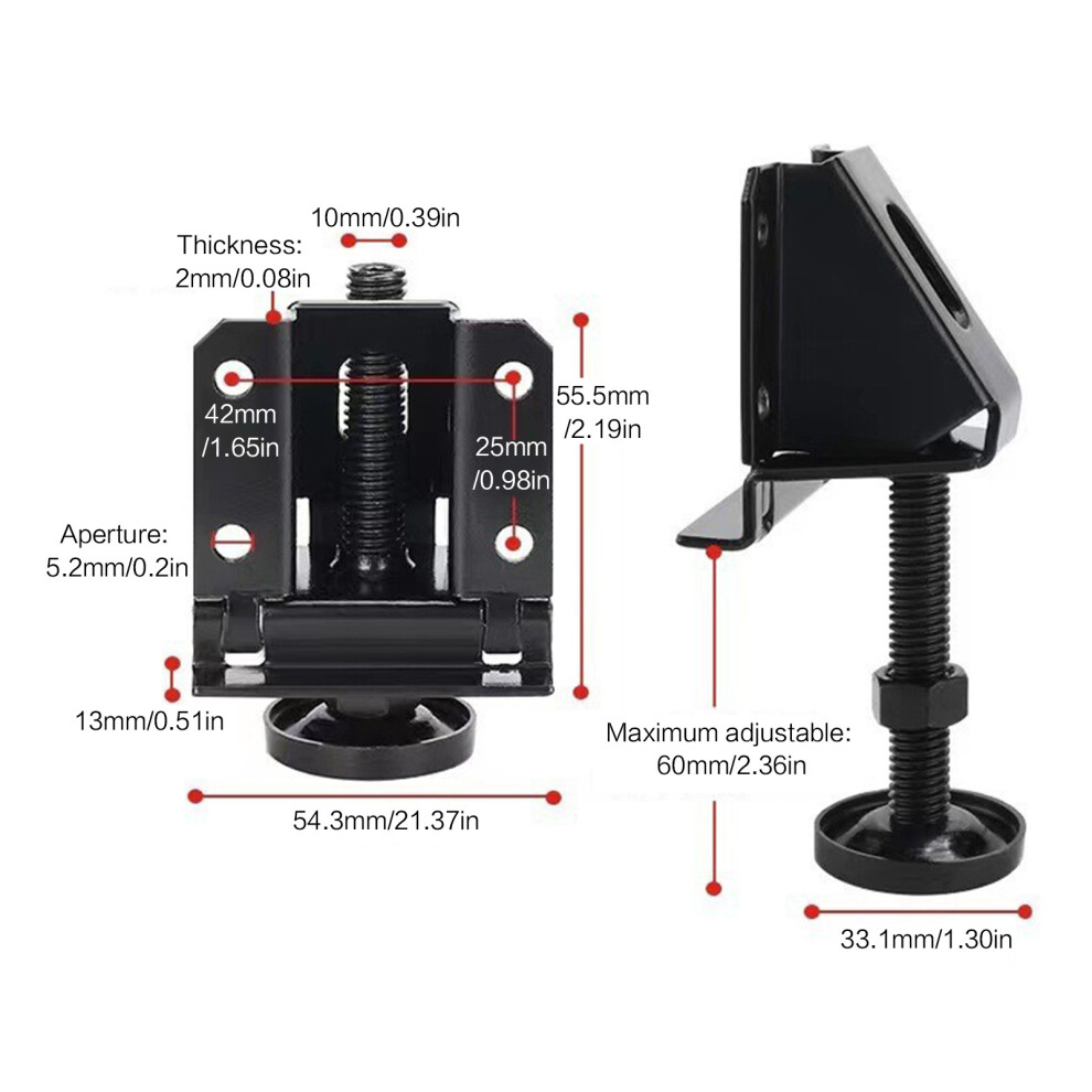 (Black, 4Pcs) 60Mm Heavy Duty Leveling Feet For Furniture 6017806911489
