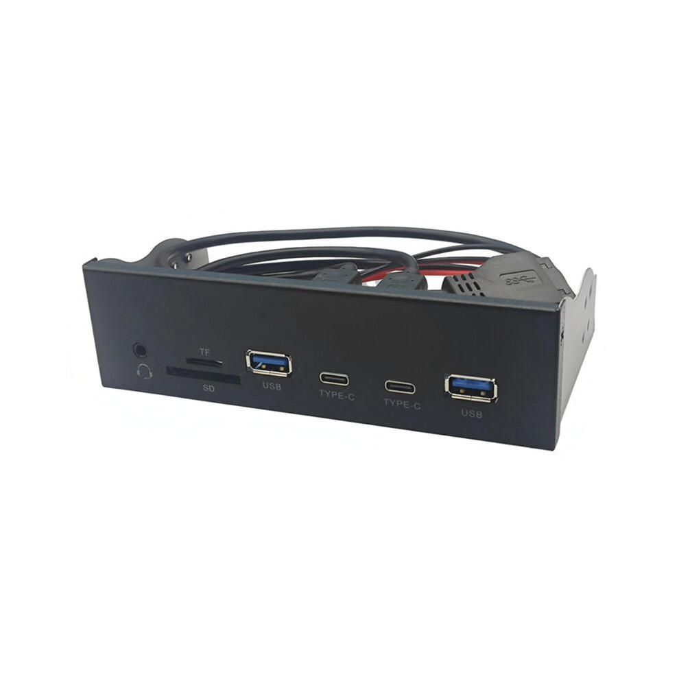 Photos - Card Reader / USB Hub USB Front Panel for PC 2 X USB 3.2 GEN1 5Gbps + 2 X TYPE-C Hub + 3.5mm Headset+ TF/ Slot for 5.25inch Floppy Drive Bay
