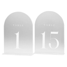 (1-15) Frosted Acrylic Wedding Table Numbers & Holders