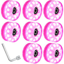 Roller Skate Wheels with Wrench Outdoor Light  High Flash Six Light Double Row Roller Skates Shining Wheels