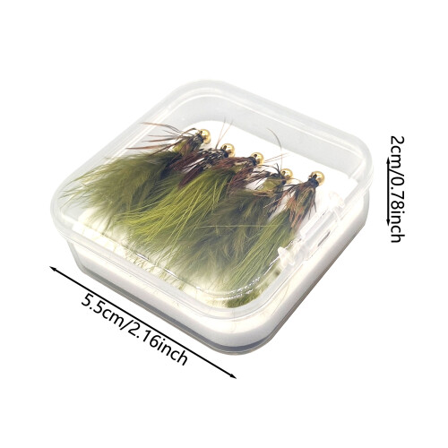 (Five olive pieces) Woolly Bugger Trout Lures with Sharp Hooks