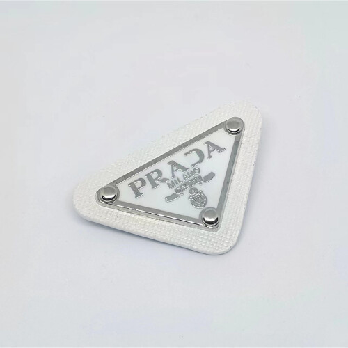 (White) Metal Leather Brooch