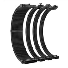 Modulares Stromverlängerungskabel-Set für Computergehäuse, Hohe Flexibilität und Effizienz für Computergehäuse, Mining-Rigs, Schwarz