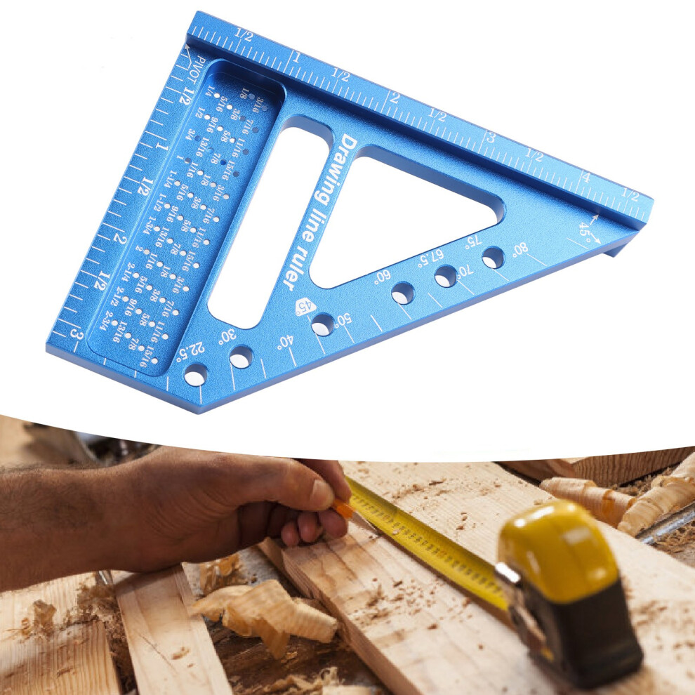 3D Multi-Angle Aluminum Square Ruler For Woodworking, 45 & 90 8461386017525