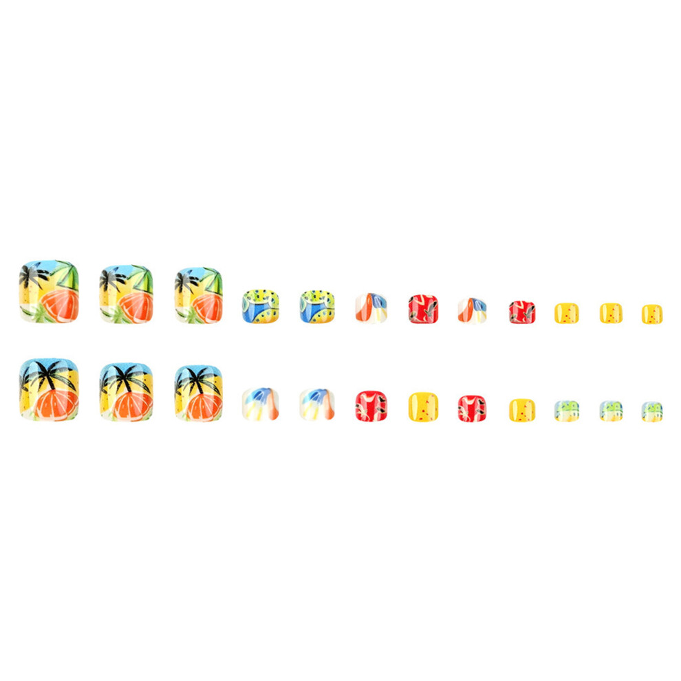 Roc-Electron Colorful Summer Fake Toenails - Zero Pressure Design