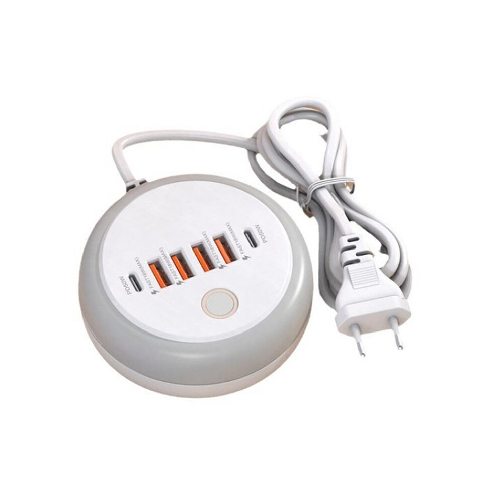 Round Pd20w Platoon Charger A+C Multi-Port Intelligent Fast Charger With Touch Led/Fill Light Uk Plug 6031726579123