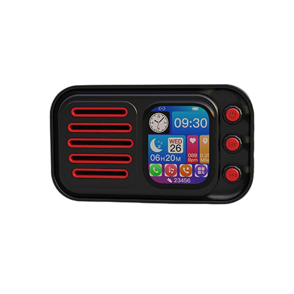 Hifi Wireless Speakers Retro Portable Touch Screen Fm Radio Card Subwoofer With Alarm Clock Lyrics Display,B 4713497222454