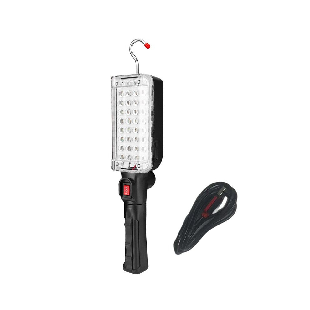 Portable Usb Rechargeable Work Light Cob Repairing Lamp With Magnet & Hook 34 Led Camping Lamp Flashlight 6031272614491