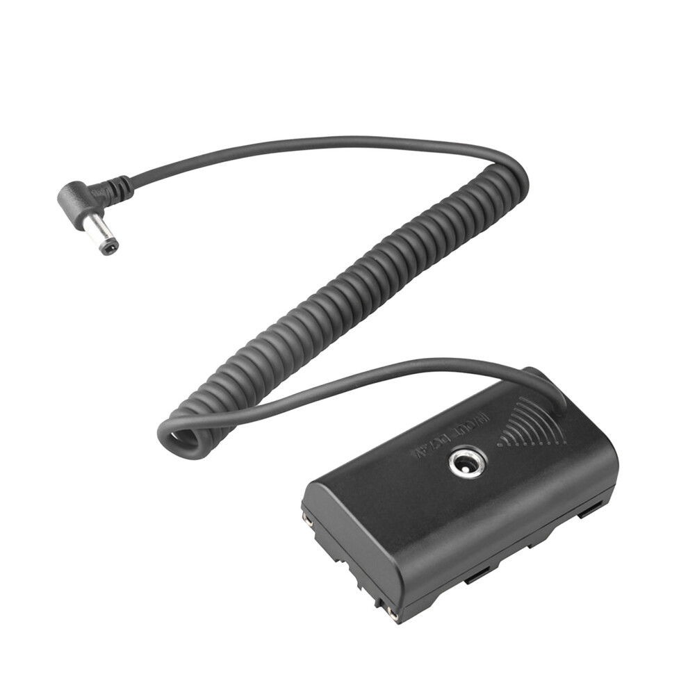 Np F550 Dummy Battery Abs Coiled Cable Dummy Battery Power Adapter With Dc Port Compatible With Monitors Led Fill Lights 3874223988141