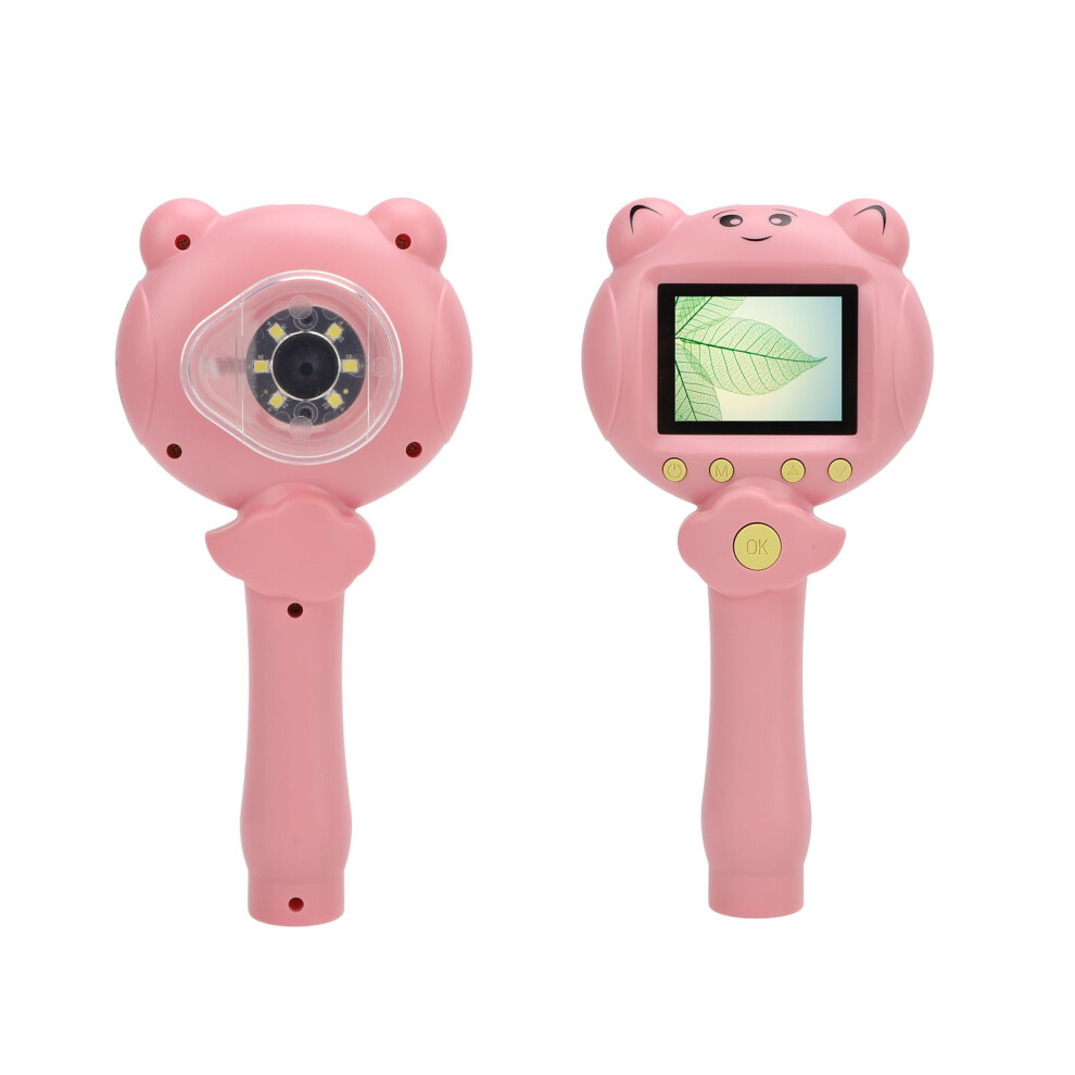Kids Handheld Microscope 2.5K 48Mp Portable 2Inch Screen 8X Zoom Digital Microscope Compatible With Educational Science Pink 3725303017377