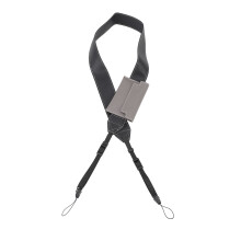 Camerariem 4 cm breed, compatibel met ergonomische nek- en schouderriem van PU-leer, geschikt voor DSLR- en systeemcamera's, zwart.