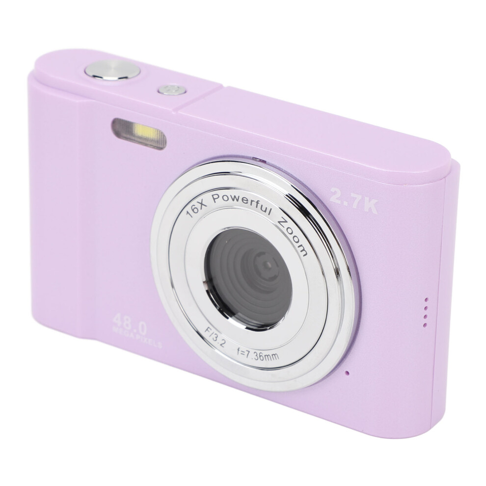 Digital Camera 48Mp Hd 16X Zoom 2.7K Vlogging Compact Camera Compatible With Home And Travel Light/Purple 3340900491223