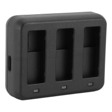 3-poorts camera-accu-oplaadhub, professionele en efficiënte driekanaals acculader, compatibel met Osmo Action 4 en Action 3 camera's.
