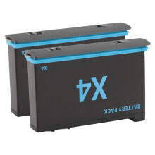 Oplader voor actiecamera's, compatibel met de X4, met USB Type-C-kabel, 3-sleufs laadstation, 2 reservebatterijen van 2500 mAh.