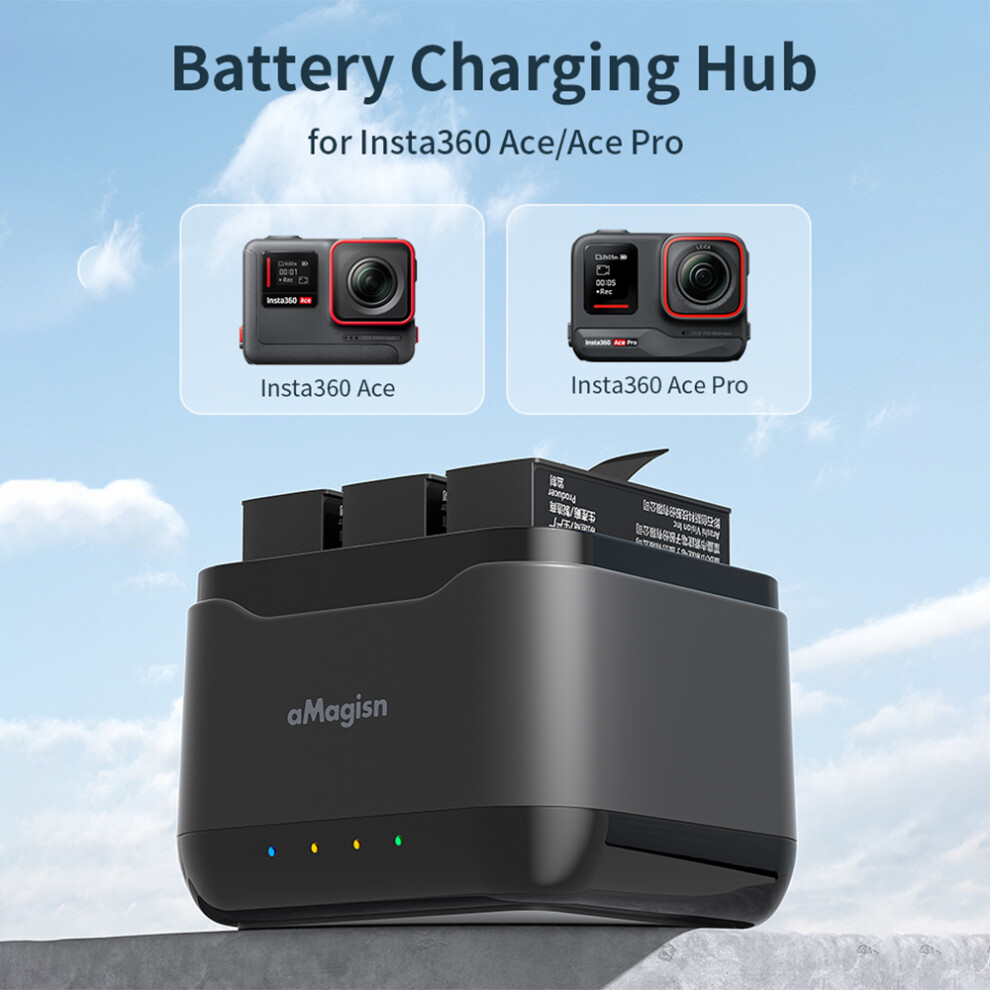 aMagisn AC21 Battery Charger with 3 Battery Channels Charging Box with USB Port & 2 Card Slots Compatible with Insta 360 Ace Pro/Ace-image-OPC-PRZ2ZTM-NEW