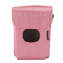 Hoesje compatibel met Instax Mini Link 2 smartphone fotoprinter, beschermhoes van PU-leer met verstelbare schouderband, roze.