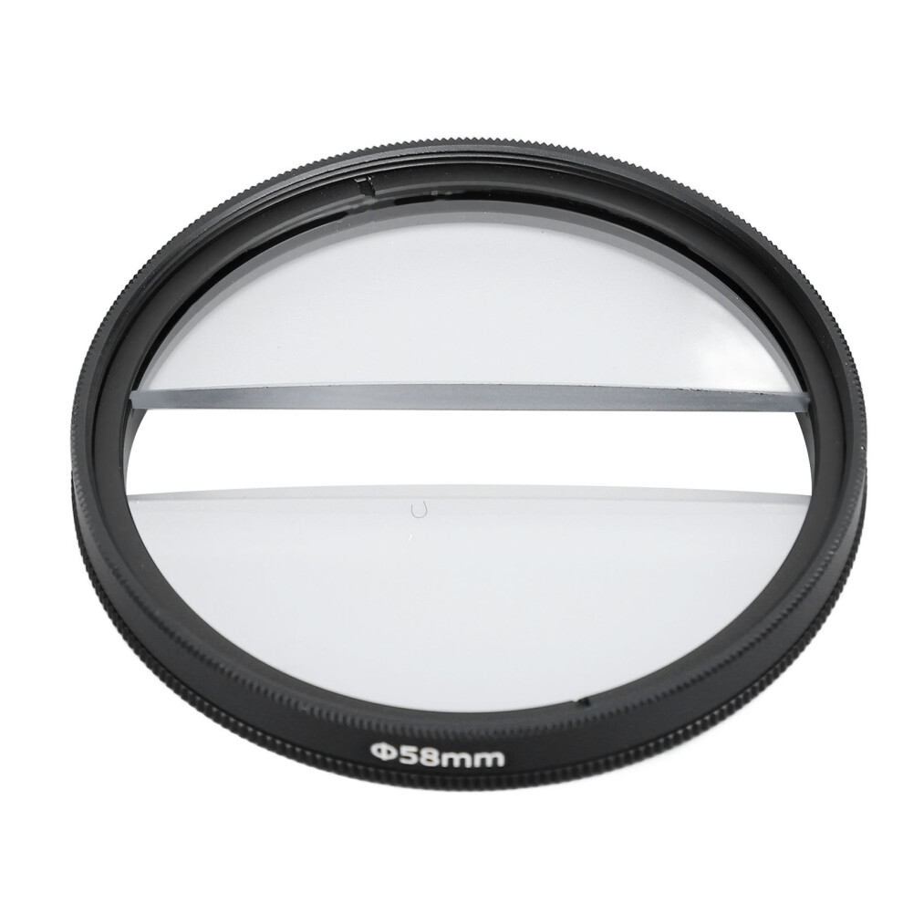 58Mm Double Half Moon Special Effects Filter Double Glass Camera Center Split Diopter Lens Filter Photography Slr Camera Accessories Light 3242987383586