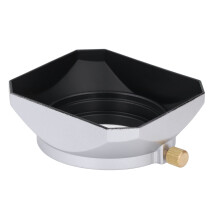 43 mm quadratische Gegenlichtblende aus Metall, Aluminiumlegierung und ABS, für Digitalkameras, kompatibel mit Brennweiten ab 25 mm, silberfarben