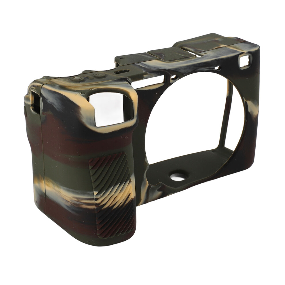 Camera Hood Case Shockproof Scratch Proof Soft Silicone Camera Protective Cover Compatible With A6700 Camouflage Green 3203592063669