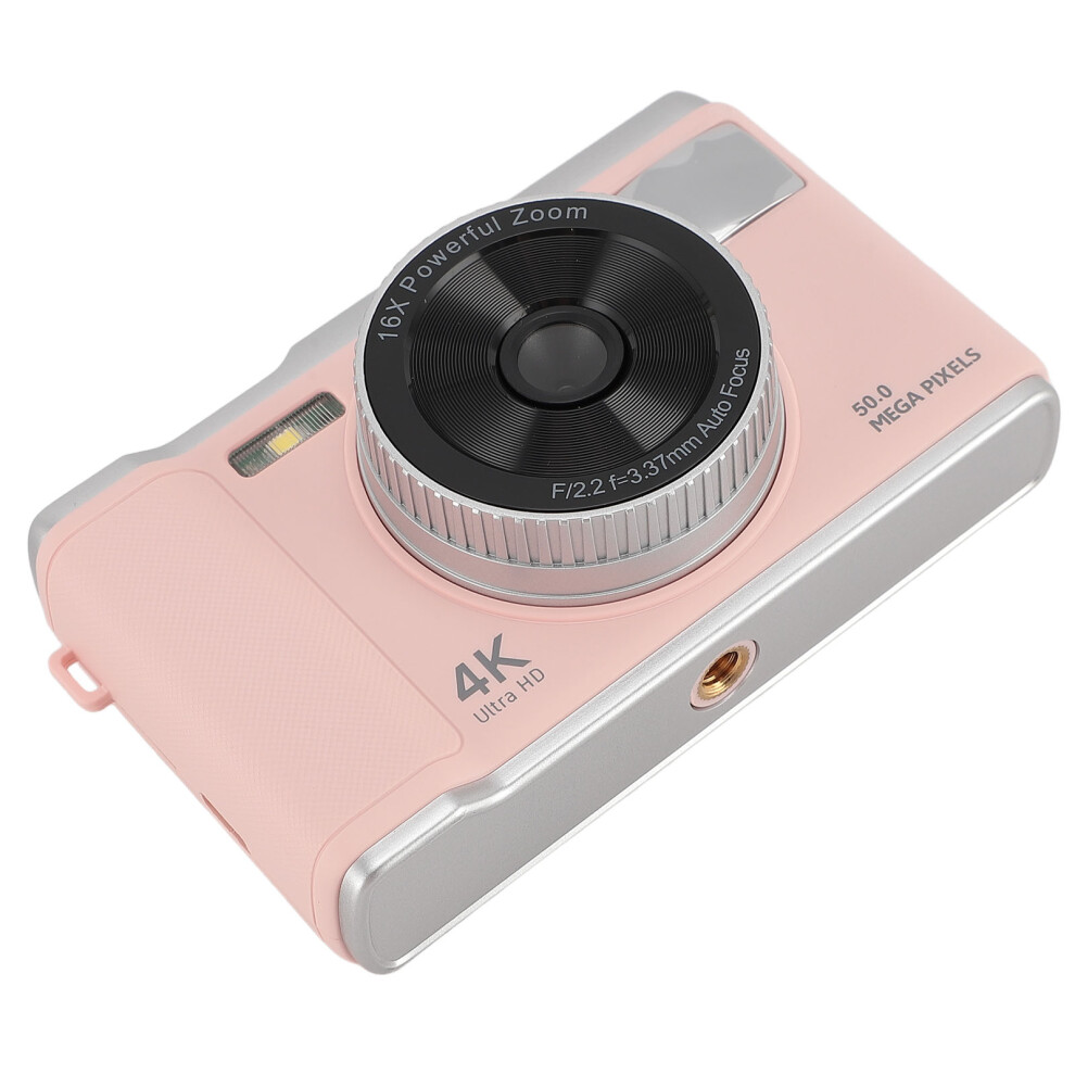4K Digital Camera 50Mp 2.8Inch Screen Autofocus Vlogging Camera With 16X Digital Zoom Flash Anti Shake Compatible With Teens Adult Beginner Pink 3014778140124