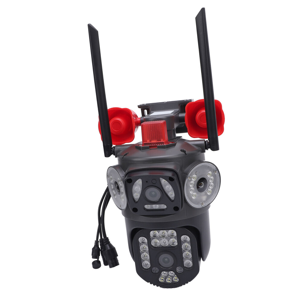 Wireless Ptz Camera With 4 Lens 360 Degree Panoramic Motion Tracking 2 Way Talk Outdoor Security Camera With App Compatible With Home Us Plug 3583275161722
