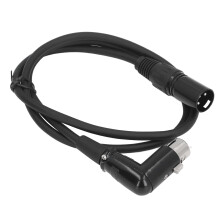 Câble XLR de microphone 1 m, mâle vers femelle, coudé à 90, 3 broches, audio équilibré