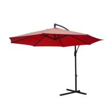 KCT 3m Large Burgundy Garden and Patio Cantilever Parasol