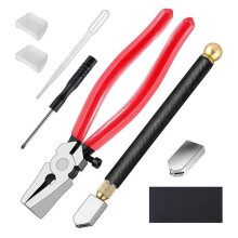 Kits de Cortador de Vidro Suprimentos para Vitrais com Alicate de Vidro Resistente e Ferramenta de Corte de Vidro Tipo Lápis