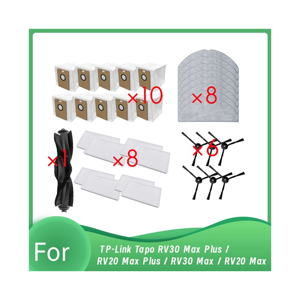 For  Tapo RV30 Max  / RV20 Max  / RV30 Max / RV20 Max Robot Vacuum Main Side Brush Mop Filter Dust Bags