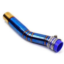 Motorcykel Rostfritt Stål Luftfilter Intagsrör för NMax 155 2017-2021 Modifierat Blueing Intake Pipe A