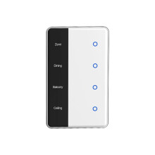 TUYA Zigbee DIY Name 4 Gang Touchscreen US Type Work with Tuya Alexa Home Voice Control