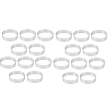 20Pcs 8cm Circular Tart Rings with Holes Stainless Steel Fruit Pie Quiches Cake Mousse Mold Kitchen Baking Mould Rings