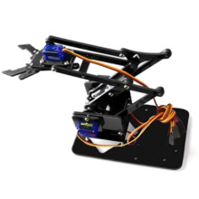 Robotarm DIY-Delar Lärandesats Akryltillverkningssats Enkel Klo Mekanisk Arm med Servo