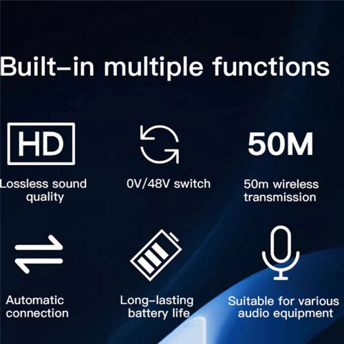 2.4G Wireless Microphone Converter UHF Transmitter XLR Transmitter Receiver Adapter for Wired Dynamic Microphone 48v, B 1