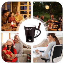 Chocolate Hot Pot Melting Cup Fondue Mug Hot Pot Ceramic Melting Cup Melting Pot Tea Light Heating Warmer for Chocolate