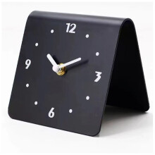 Schwarze Metall-Schreibtischuhr 140 g leises Uhrwerk